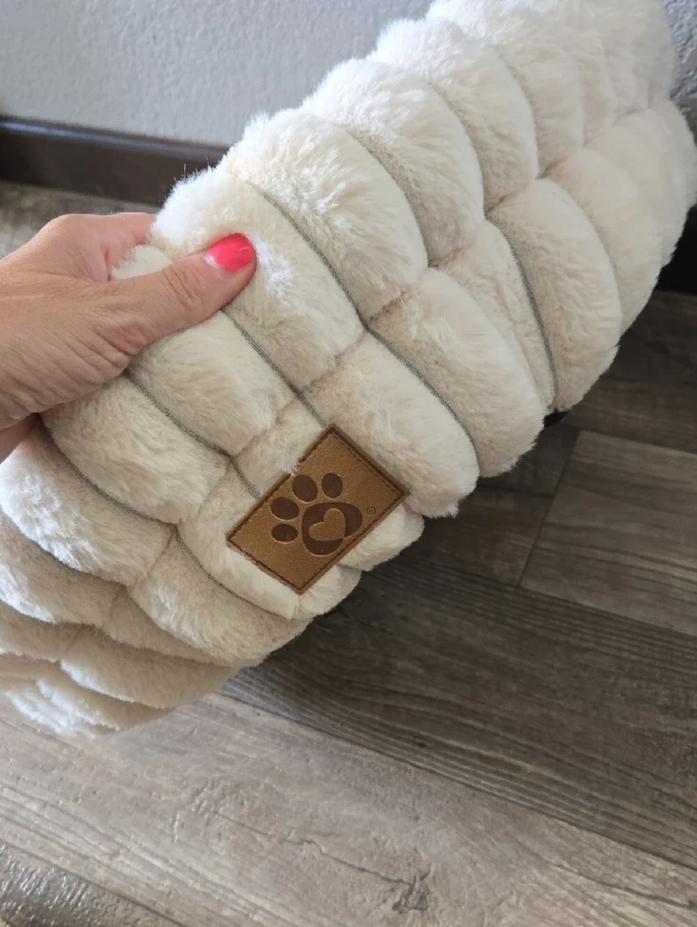 Plush Cream Pet Bed